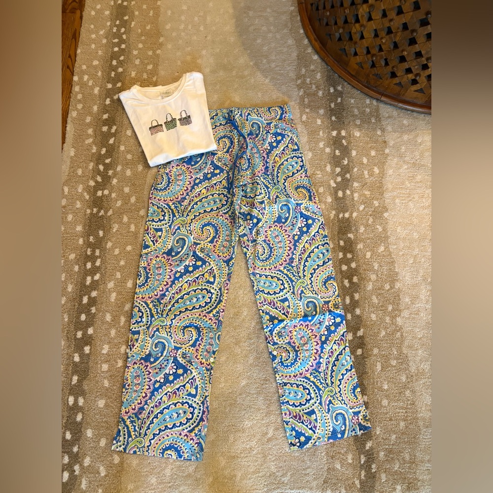 Vera Bradley Blue Paisley Lounge Pajama Set